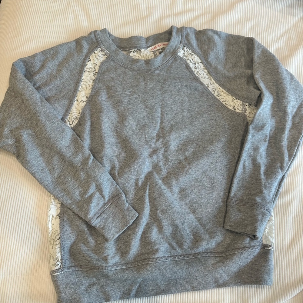 Rebecca Taylor Lace Detail Sweatshirt - Picture 3 of 7